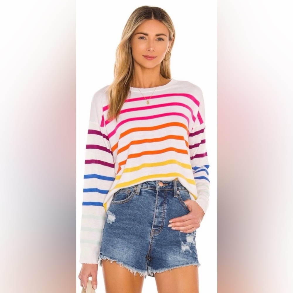 Sundry Revolve NWOT‎ Rainbow Striped Sweater